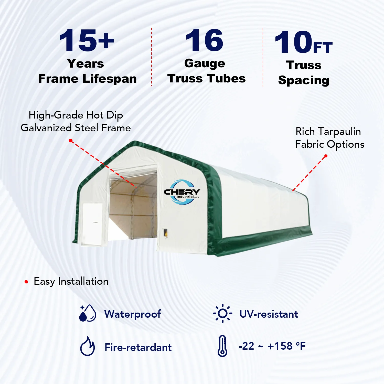 Double Truss Storage Shelter W40'xL80'xH21'