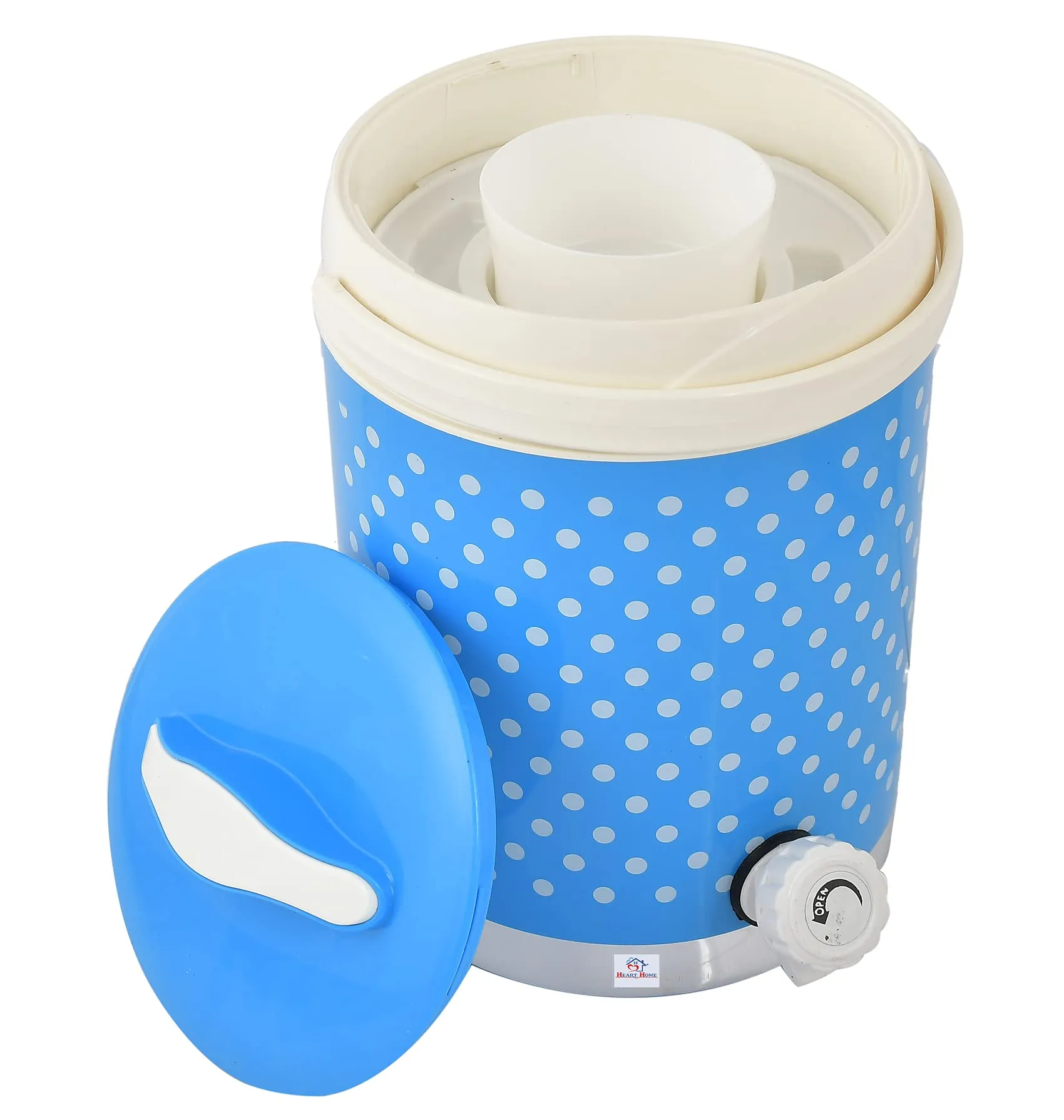 Heart Home Dot Printed Insulated Water Jug, Camper for Travel, Picnic, Home, Office with Handle, 3.5 Ltrs (Blue)-HS42HEARTH25199